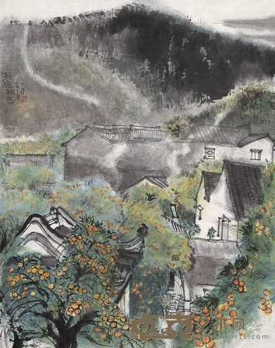 程十发 1972年作 洞庭秋色 镜心 43×34cm